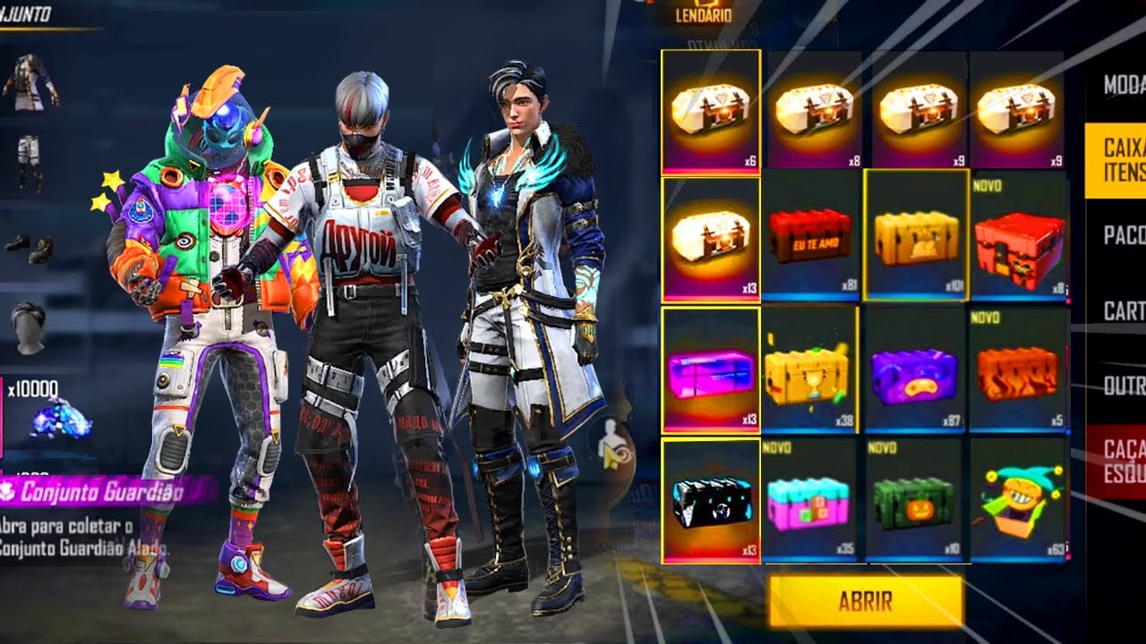 FREE FIRE - ABRINDO 200 CAIXAS DE PRESENTE, GANHEI TODAS SKINS 