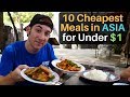 10 CHEAPEST MEALS in ASIA for under $1