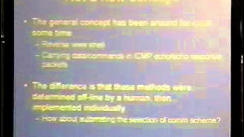 DEF CON 13 - Daniel Burroughs, Auto-adapting Stealth Communication Channels