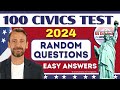 New uscis official 100 civics questions and answers random for us citizenship interview 2024