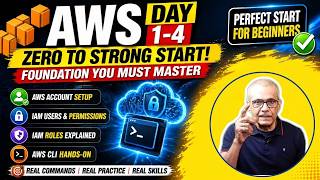 AWS Day 1–4 FULL HANDS-ON 🔥 | IAM, Roles, CLI Made EASY (Zero to Pro Start)