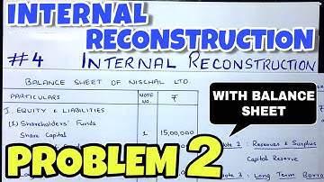 #4 Internal Reconstruction - Problem 2 with Balance Sheet -By Saheb Academy - BCOM / BBA / CA INTER