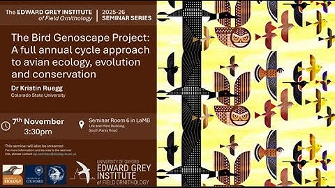 Kristen Ruegg- The bird genoscape project: A full annual cycle approach to avian ecology