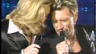 Video thumbnail of "Lara Fabian & Johnny Hallyday - Requiem Pour Un Fou ( Lyrics )"