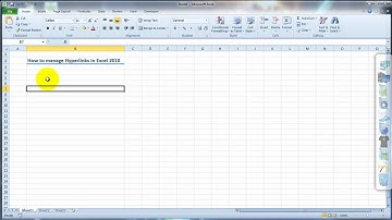VideoExcel - How to manage Hyperlinks in Excel 2010