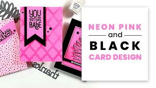 Neon Pink & Black Card Design