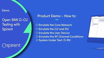 Demo - Open RAN O-CU Testing with Spirent