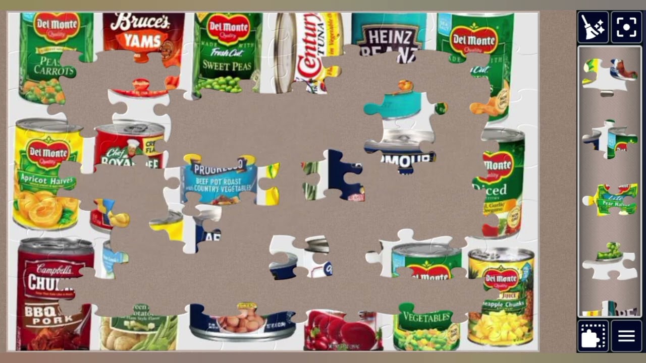 Canned Goodness🥫:A Full Shelf of Classics🛒🎉🧩 jigsaw puzzle 🧩//@jigsawpuzzle45 