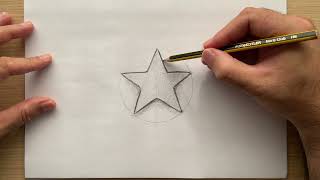 Como dibujar una estrella de cinco puntas de forma fácil - en 4K