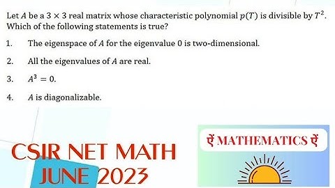 Linear Algebra ID-704030 | CSIR NET MATHS JUNE 2023