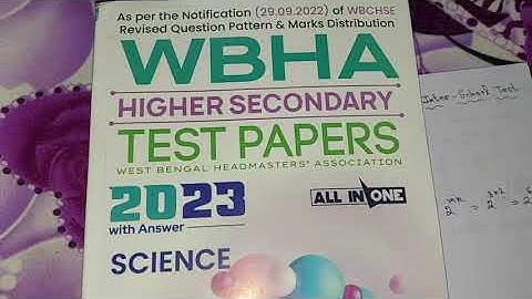 WBHA HIGHER SECONDARY TEST PAPER SOLUTION MATHEMATICS