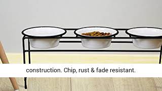 Platinum Pets Modern Triple Diner Feeder With Stainless Steel Cat