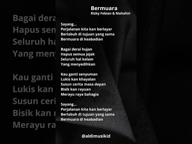 Lirik Lagu - Bermuara (Rizky Febian u0026 Mahalini) class=