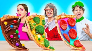 Me vs Grandma Cooking Challenge | Edible Funny Battle by TeeHeeHee!