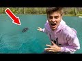 MONSTER IN POND!! (CAUGHT ON CAMERA)