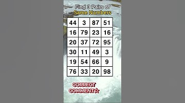 Find 3 pairs of identical numbers.STAY FOCUSED!/Dementia Prevention Quizzes/Tests.No.684