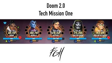 Doom 2 Tech Mission 1 - One Shot Node C8 D8 F8 J8 L8 M8 - Marvel Strike Force MSF