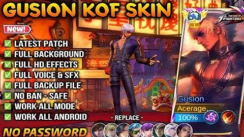 UPDATE | Script Skin Gusion KOF ~ K No Password Full Effect Voice | Gusion Kof Skin Script with Logo