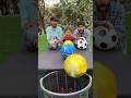 Wow😱children through all football⚽⚽ in bucket crazy🤯 family challenge🎉✅#shorts #game