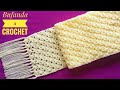 Cómo Tejer Bufanda/Chalina a Crochet(Tutorial)Aplicación de Puntos Abanicos.