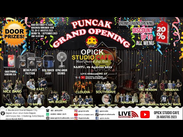 🔺️ PUNCAK GRAND OPENING OPICK STUDIO CAFE - Music Studio u0026 Cafe Resto di Depok class=