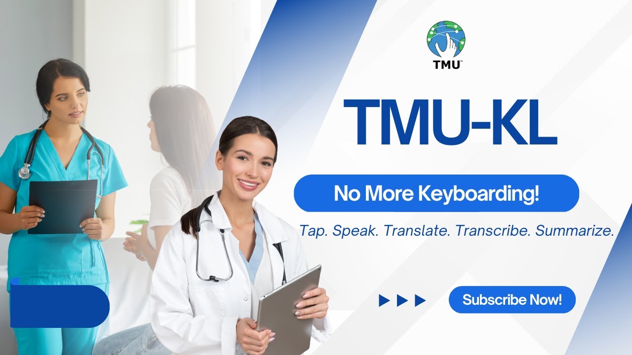 Video thumbnail: a clinician speaking with a patient while a structured clinical note is drafted on screen beside them.