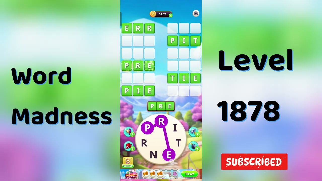 Word Madness Level 1878 Answers 🧠🔥 | All Correct Words Revealed!
