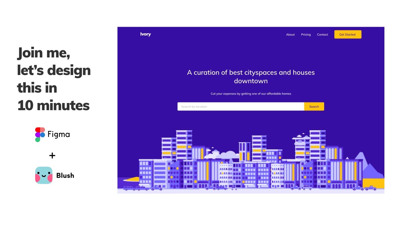 Designing a landing page in 10minutes using Figma + Blush.design plugin