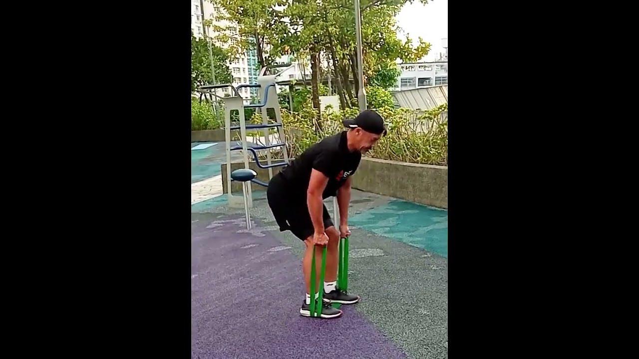 How to do deadlifts with resistance bands YouTube