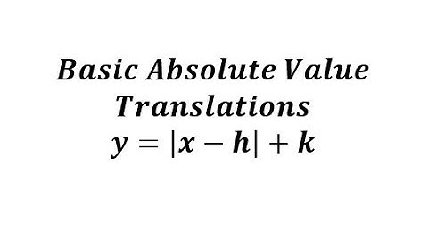 Basic Absolute Value Function Translations: y=|x-h|+k