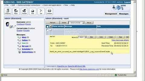 Send SMS from HP Openview - Configuring SMS notifications with the command line client step 2