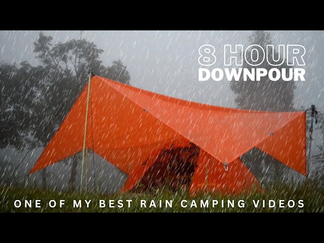 🎧 SOLO CAMPING in very long heavy rain 🌧️ Strong Wind, Rainstorm (SOOTHING RAIN SOUND) class=