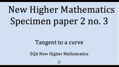 specimen SQA New Higher Maths:  paper 2 no.3 Tangent to a curve