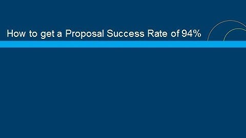 How to get a Proposal Success Rate of 94%