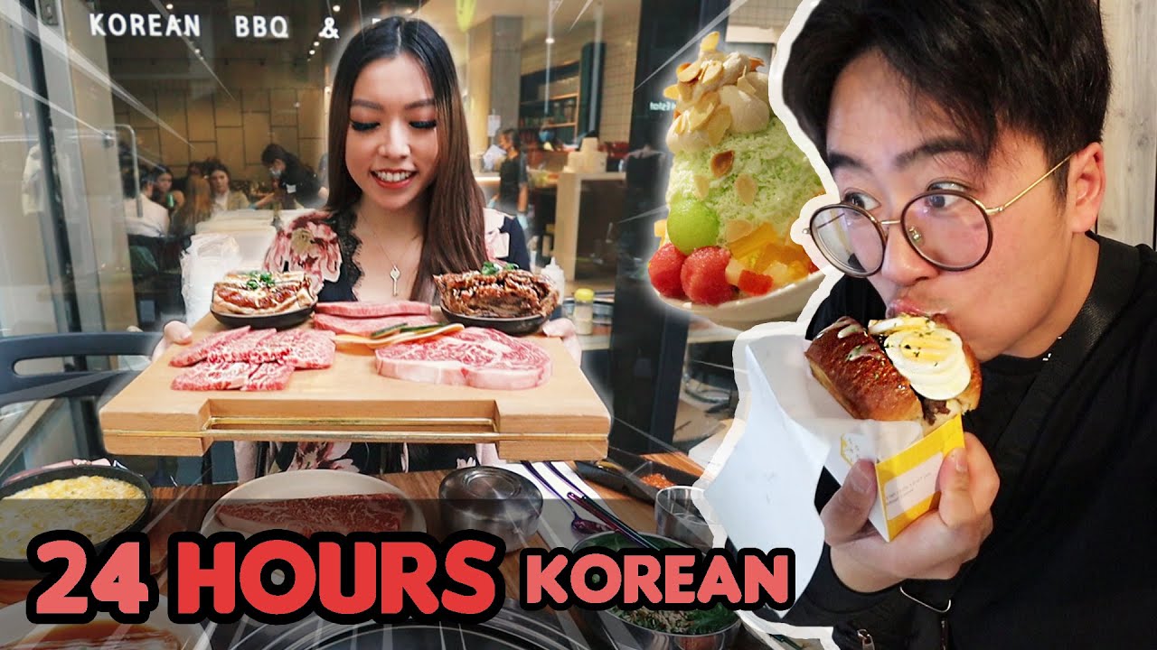 ⁣24 Hours of Eating KOREAN Food ft. Egg Toast, KBBQ and Patbingsu!