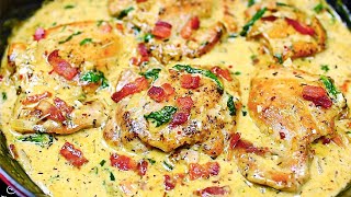 Creamy Garlic Parmesan Chicken Thighs  Easy Chicken Recipe