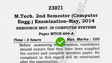 2014 Mdu MTech CSE 2nd Sem Resource Management in Computer System Question Paper