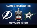NHL Highlights | Stanley Cup Final, Game 6: Lightning vs. Stars – Sep. 28, 2020