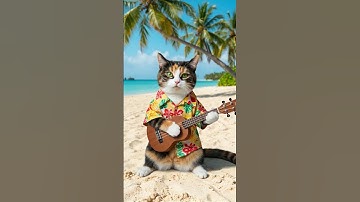 Thumbnail of Hawaiian cat playing the ukulele