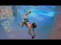 Diving Brick in the Deep End of a very cold swimming pool