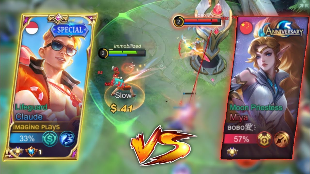 CLAUDE vs MIYA! iMAGINE Plays | TOP GLOBAL CLAUDE GAMEPLAY | MLBB