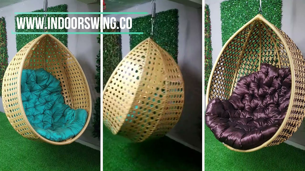 Single Seater Heavy Iron Hanging Egg Swing Chair for Indoor, Outdoor, Balcony, Patio, Home & Garden
