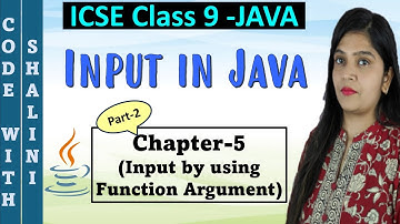 Input by using Function Argument | Chapter 5 | Input in Java | ICSE Computer application with BlueJ