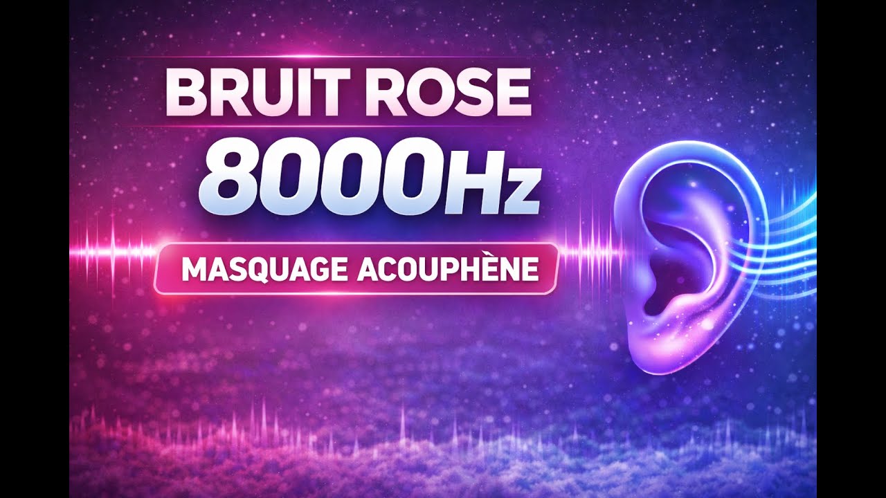 Bruit Rose 8000 Hz – Masquage Acouphènes | Son Constant & Doux (Fond Noir)