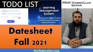 Vu Final Term Exams 2021 - How to create Vu Datesheet 2021 in NEW VU LMS