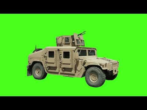 Green Screen Military Humvee Vehicle Gun Mount | No Copyright Free To Use Chroma Key