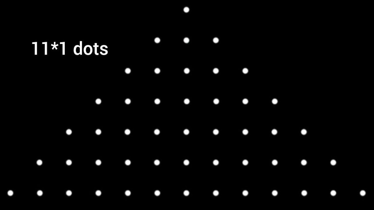 11*1 dots simple design rangoli/latest new rangoli/flower rangoli/beautiful design rangoli/chukkala