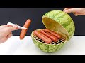 Nướng BBQ Tại nhà Chỉ bằng một QUẢ DƯA HẤU (Hướng dẫn) 😋🌭