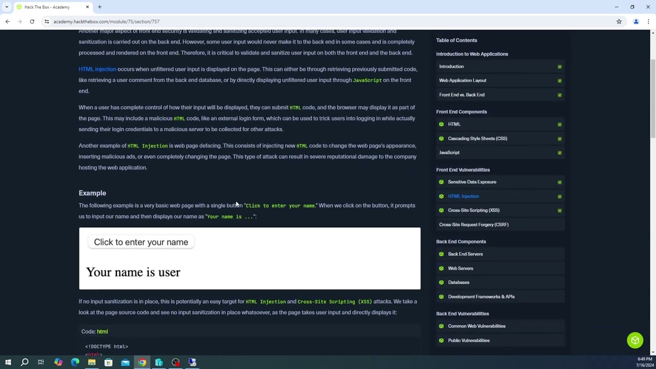 HTB Academy - Introduction to Web Applications: Cross-Site