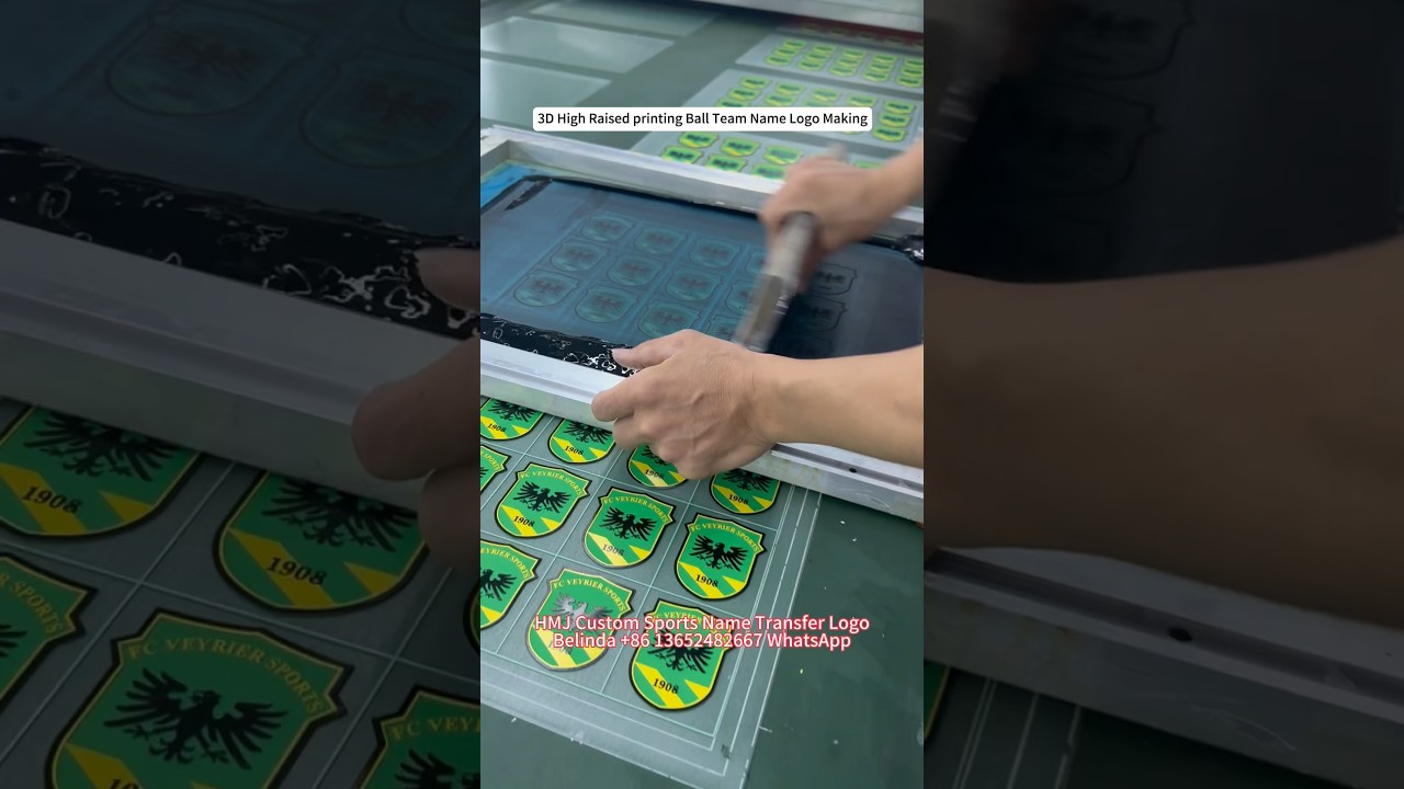 3D High Raised Printing Ball Team Name Transfer Logo Making,Custom HD Soccer Logo printing Factory